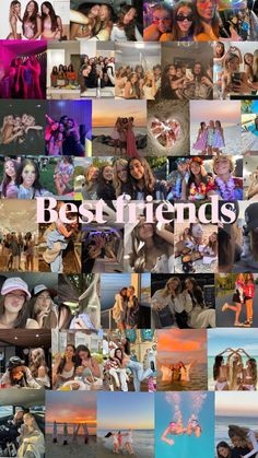 a collage of photos with the words best friends on them and images of people