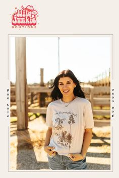 Saddle up, seize the reins, and show the world you're a force to be reckoned with in our 'Saddle Up Cowgirl' graphic tee featuring a cowgirl and stars. Let your fierce spirit shine through as you wrangle cattle, two-step at the rodeo, or simply live the cowgirl life on your own terms.