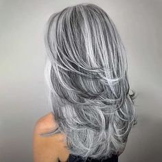 Grey Balayage, Layered Wigs, Grey Hair With Bangs, Wavy Wigs, Natural Wigs