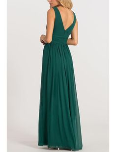 A-Line Elegant Formal Evening Dress V Neck V Back Sleeveless Floor Length Chiffon with Pleats Split Front Sleeveless Green Chiffon Prom Dress, Green Sleeveless Chiffon Prom Dress, Sleeveless Green Chiffon Dress For Prom, Green Sleeveless Chiffon Wedding Dress, Flowy Sleeveless Chiffon Bridesmaid Dress, Green Maxi Chiffon Bridesmaid Dress, Green Chiffon Maxi Dress For Bridesmaid, Green Chiffon Sleeveless Party Dress, Sleeveless Chiffon Maxi Dress For Formal Events