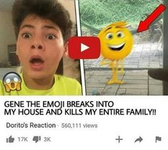 a kid with an emo on his face and the caption reads, gene the emo breaks into my house and kills my entire family