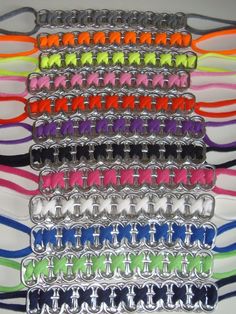 many different colors and sizes of key chains