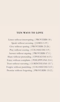 the back cover of ten ways to love, written in black and white on a beige background