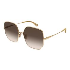 Chloe Ch 0092s 005 Gold Metal Square Sunglasses Brown Gradient Lens Luxury Gradient Lenses Sunglasses For Spring, Classic Evening Sunglasses For Spring, Elegant Sunglasses With Gradient Lenses For Spring, Classic Sunglasses For Summer Evenings, Elegant Spring Sunglasses With Gradient Lenses, Classic Evening Sunglasses For Summer, Elegant Evening Sunglasses For Spring, Elegant Metal Frame Sunglasses For Spring, Elegant Gold Sunglasses For Spring