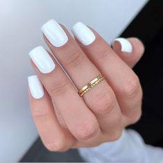 Short White Square Nails. Our white color number 501 is full coverage and non-streaky! White Square Nails, Girl Nails, Vanilla Girl, Donut Glaze, Color Number, Girls Nails, White Square, Uv Lamp, Square Nails