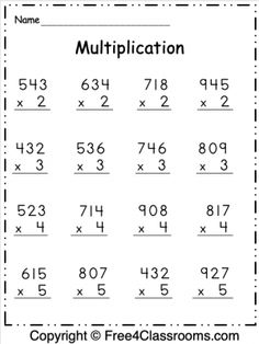 the worksheet for addition and subtraction to multiplication with numbers