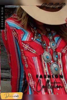 Vintage Boho Geometric Printed Plus Size Long Sleeve Casual Shirt Tops Red Long Sleeve Western Top, Red Western Long Sleeve Tops, Western Style Red Long Sleeve Tops, Multicolor Long Sleeve Western Shirt, Western Long Sleeve Shirt For Summer, Long Sleeve Shirt With Geometric Pattern For Summer, Spring Western Red Tops, Western Red Tops For Spring, Western Style Red Tops For Spring