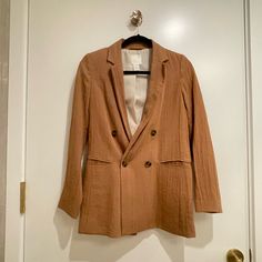 Like Brand New Condition H&m Brown Long Sleeve Outerwear, Brown Blazer For Day Out In Spring, Brown Spring Day Out Blazer, H&m Brown Spring Outerwear, H&m Jackets, Camel Color, Suit Jackets, Blazer Suit, Camel