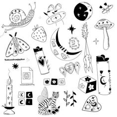 an assortment of doodle designs