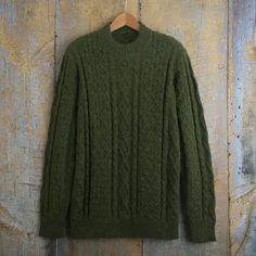 Men's Dark Green 100% Alpaca Pullover Sweater From Peru - Moss Braids | NOVICA Moss Green Sweater, Green Merino Wool Knit Sweater, Green Wool Cable Knit Sweater, Dark Green Sweater Outfit, Dark Green Outfit, Green Sweater Outfit, Thrift Manifestation, Fair Folk, Sage Sweater