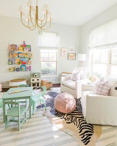 a living room filled with lots of furniture and decor