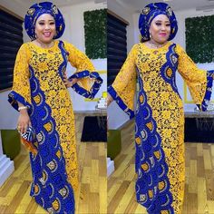 Ankara And Lace Combination Styles Gown, Jyromuch Designz, Ankara And Lace, Long Ankara Dresses, Boubou Styles For Women, Long African Dresses, Ankara Gowns, Combination Fashion