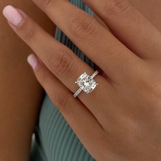 2.33 CT Cushion Hidden Halo & Pave Moissanite Engagement Ring - violetjewels Fake Diamond, Cushion Cut Engagement, Cushion Cut Moissanite, Cushion Cut Engagement Ring, Moissanite Necklace, Types Of Diamonds, Natural Diamond Ring, Moissanite Earrings, Hidden Halo