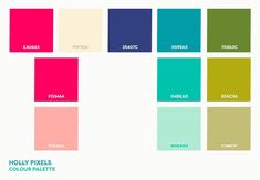 the color palette for holly pixels