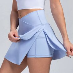 Yoga Skirt, Athletic Skirts, Athletic Skort, Athletic Skirt, Pleated Tennis Skirt, Sports Shorts Women, Grayish Blue, Greyish Blue, Golf Skirts