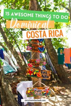 a sign that says 15 awesome things to do in costa rica