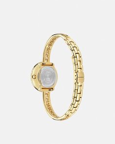 La Greca Watch Luxury Diamond Watch With Stainless Steel Bracelet Strap, Timeless Diamond Watch With Bracelet Strap And Round Dial, Yellow Gold Diamond Watch With Skeleton Dial, Versace Bathrobe, Versace Watches Women, Versace Logo, Appointment Book, Versace Watch, Matches Fashion