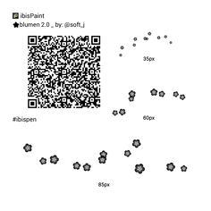 a qr code is shown in black and white as well as an image of flowers