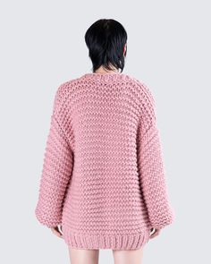 Cozy up in the cutest way with this slouchy pink cardigan 💗 Crafted from high-quality hand-knitted fabric, this piece features an oversized fit and long sleeves, perfect for those snug and stylish moments 😌 Pink V-neck Cardigan For Loungewear, Cozy V-neck Knitted Sweater, Cozy V-neck Sweater, Cozy Pink V-neck Outerwear, Textured Knit Cardigan For Loungewear, Pink Relaxed Fit Sweater For Winter, Cozy Oversized Soft Knit Sweater, Cozy Slouchy Textured Knit Sweater, Pink Textured Knit Fall Sweater