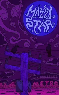 a purple and blue poster with the words mamma star on it's side