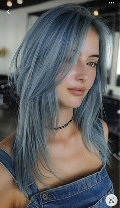 Denim Blue Hair, Blue Hair Color, Denim Hair, Blue Ombre Hair, Hair Color Pastel, Pretty Hair Color, Hair Color Blue, Pastel Hair, Dye My Hair