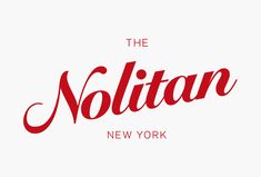 the noltian new york logo is shown in red and black on a white background