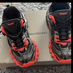 Used / Orange / Black / Grey / Mens Size 37 / Unisex / Usa Size 7 Track Runners, Shoes Balenciaga, Balenciaga Shoes, Black Orange, Mens Shoes Sneakers, Black Grey, Orange Black, Balenciaga, Men's Shoes