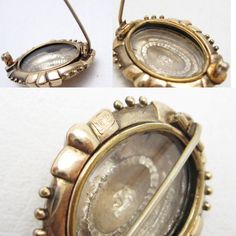 Antique Victorian locket brooch with back compartment with glass top to save a treasured locket of hair from your loved one - human or pet. Crafted in 10K gold, marked 10C in an Etruscan revival design with lovely beaded edges. Looks like a gorgeous brooch from the front but holds your special memory nearest your heart in the back. A gorgeous heirloom piece to pass down to your loved ones. Circa 1850-1880. In very good antique condition. Pin stem would have extended well beyond the edge and woul Victorian Yellow Gold Locket Necklace Keepsake, Victorian Bronze Keepsake Jewelry, Antique Gold Locket, Victorian Brass Locket Necklace For Keepsake, Victorian Gold Brooch With Locket, Hair Locket, Etruscan Jewelry, Revival Design, Locket Gold