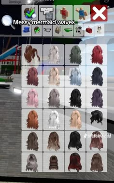 the screenshot shows different types of hair for each person in this game, and they are