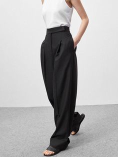 Tamara Top & Pant Set - Fashion Pov Office Trousers Women, Pleated Palazzo Pants, Women High Waist Pants, Pleated Wide Leg Pants, Womens Palazzo Pants, Ladies Office, Slacks For Women, High Waist Pants, Long Dress Casual