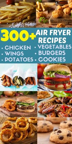 300 plus air fryer recipes #airfryerrecipes #300airefryerrecipes #airfryerebook Instant Vortex Plus Air Fryer Recipes, Hot Air Fryer Recipes, Air Fryer Recipes Wings, Air Fryer Recipes Meat, Air Fryer Recipes For Beginners, The Best Air Fryer