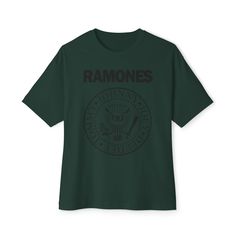 🤘 Rock out in style with our oversized t-shirt featuring the legendary rock band Ramones! 💥 Comfort and style collide in these custom boxy t-shirts. Their relaxed fit and dropped shoulders offer a modern aesthetic that's perfect for any occasion. 🎸 Crafted from 100% airlume, ring-spun, and combed cotton, these shirts are incredibly soft for maximum comfort. (Athletic Heather is 90% airlume combed and ring-spun cotton, 10% polyester) 🤘 Whether you're hitting a concert or just chilling with friends, our oversized tee will keep you looking cool and feeling comfy all day long. Add it to your wardrobe and rock on with the Ramones! 🎶 Garment Info:✨Unisex oversized boxy tee is soft and durable!✨Medium fabric (6.0 oz/yd² (170 g/m²)) ✨Relaxed fit ✨Tear away label ✨100% Airlume combed and ring- Rock Band Logo T-shirt Relaxed Fit, Rock Band Logo T-shirt In Relaxed Fit, Rock Style Band Logo T-shirt With Relaxed Fit, Rock Style Band Logo T-shirt In Relaxed Fit, Relaxed Fit Rock T-shirt With Screen Print, Trendy Band Logo T-shirt In Relaxed Fit, Trendy Relaxed Fit T-shirt With Band Logo, Rock Style Relaxed Fit T-shirt With Screen Print, Rock Style Text Print T-shirt For Streetwear