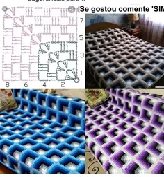 three pictures showing different types of bedding and the same pattern as shown in this article