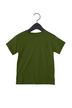 Toddler Jersey Short-Sleeve T-Shirt - OLIVE - 3T | Bella + Canvas Toddler Jersey Short-Sleeve T-Shirt in Olive Size 3 | Cotton B Basic Khaki Short Sleeve Tops, Basic Green Short Sleeve Top, Green Plain Short Sleeve T-shirt, Olive Cotton Short Sleeve Shirt, Olive Cotton Crew Neck Tops, Green Short Sleeve Plain Top, Olive Short Sleeve Top For Summer, Basic Green Plain Top, Green Crew Neck Plain Shirt