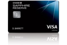 the chase sapphire reserve visa credit card is shown in black and white, with an image of