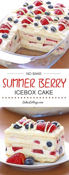 no bake summer berry icebox cake