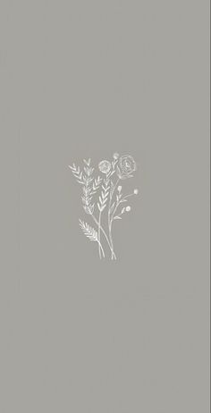 a white drawing of flowers on a gray background with the words, i love you