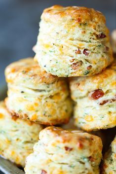 several biscuits stacked on top of each other