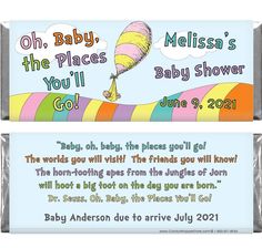 image_3179 Storybook Baby Shower Ideas, Dr Suess Baby Shower Ideas, Baby Shower Book Theme, Dr Seuss Baby Shower Ideas, Tina Baby, Baby Candy Bar, Baby Shower Goodie Bags, Water Bottle Labels Birthday, Birthday Candy Bar Wrappers