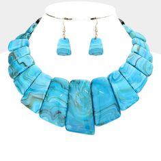 Marble Fashion, Turquoise Marble, Marble Necklace, Necklace Set, Marble, Size 12, Size 2, Fashion Accessories, Turquoise