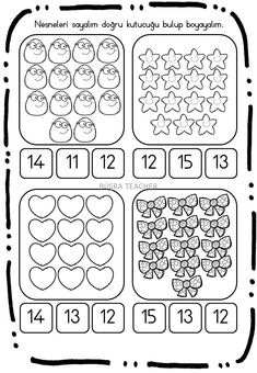 a printable worksheet for numbers 1 - 10 with hearts and stars on it