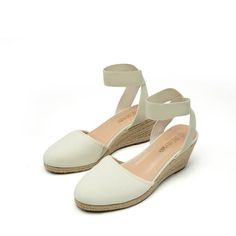 Dream Pairs Female Comfort Elastic Ankle Strap Shoes Espadrilles Wedge Sandals Amanda-1 Beige/White Size 7. The fashionable and elegant style keeps every step stable and all-day comfortable. Multiple colors to choose from. and it's easy to meet your different clothing style. Age Group: adult. Women's Espadrilles, Ankle Strap Shoes, Shoes Espadrilles, Strap Shoes, Espadrille Shoes, Espadrilles Wedges, Ankle Strap Sandals, Wedge Shoes, Elegant Style