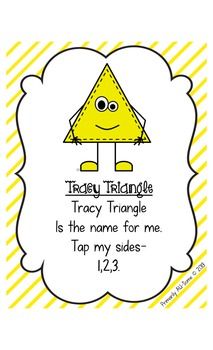 a yellow triangle with the words tasty triangle, tricky triangle is the name for me top my sides