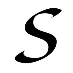 the letter s is made up of black curved lines on a white background, and it has