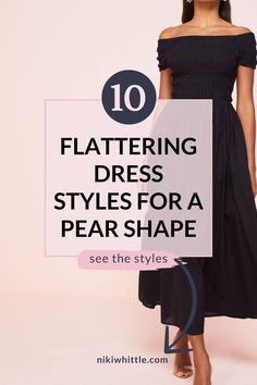 Explore flattering dresses for pear shaped women, and dress to flatter your curves. From formal to casual, discover the best dress options for every occasion. Build a stylish pear shape wardrobe with this dresses guide that shares pieces that enhance your pear body shape outfits. Whether your looking for a mini dress, maxi dress, A-line dress, and long dress styles, these top styles for a pear shape will elevate your pear shaped fashion so you enjoy getting dressed! Dress - VERY Pear Shaped Professional Outfits, Pear Shaped Formal Dresses, Flattering Dresses For Pear Shape, Cocktail Dress For Pear Shape, Pear Body Dresses Outfit, Pear Shaped Body Dresses, How To Dress Pear Body Shape, Best Clothes For Pear Shape, Dress Pear Shaped Women