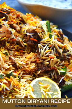 a close up of a plate of food with rice