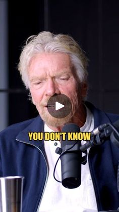 an old man is talking into a microphone with the caption you don't know