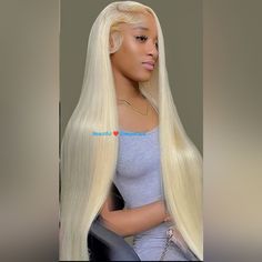 They Say Blonde Has More Fun **,I Will Tone The Hair, With Purple Shampoo & Conditioner** **Pretty Girl Vibes*** %100 Straight Pervian Human Hair Lace Wig .Pre Plucked With Baby Hair. With A Natural Hairline. Free Parting (13x4) Density (200%) Star Is Gorgeous Soft Silky 613 Beautiful Straight Blonde Hd Clear/ Transparent Long & Full 34 Inches Ear To Ear Hd Lace Pervian Hair Has A Natural Before Luster. You Can Curl It,Wear A Middle Parr,Side Part,Half Up , Ponytail,Bun,There Are Endless Of Hair Dark Brown Hair Extensions, Brown Hair Extensions, Long Blonde Wig, Straight Hair Extensions, Real Human Hair Extensions, Ombre Hair Extensions, Blonde Layers, Quality Wigs, Messy Bun Hairstyles