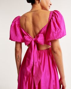 Women's Emerson Drama Bow-Back Gown | Women's The A&F Wedding Shop | Abercrombie.com Bow Back, American Clothing, Organza Fabric, Gowns With Sleeves, Wedding Weekend, Wedding Season, American Apparel, Wedding Shop, Abercrombie Fitch