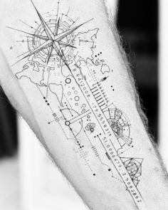 Compass Tattoo: A Guide to Designs, Styles, and Meanings — InkMatch | tattoo ideas by  Leo Huerta Enzo Tattoo, A Compass Tattoo, Geometric Compass Tattoo, Compass And Map Tattoo, Geometric Line Tattoo, Sketch Style Tattoos, Fineline Tattoo